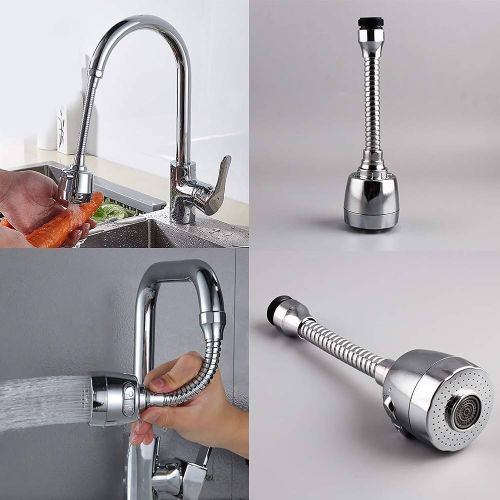 2-Modes Flexible Kitchen Tap Head Water Saving Faucet Extender Sink Spray Aerator Home