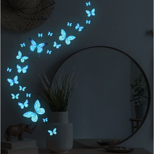 Blue Light Butterfly Wall Decoration Luminous Wall Stickers