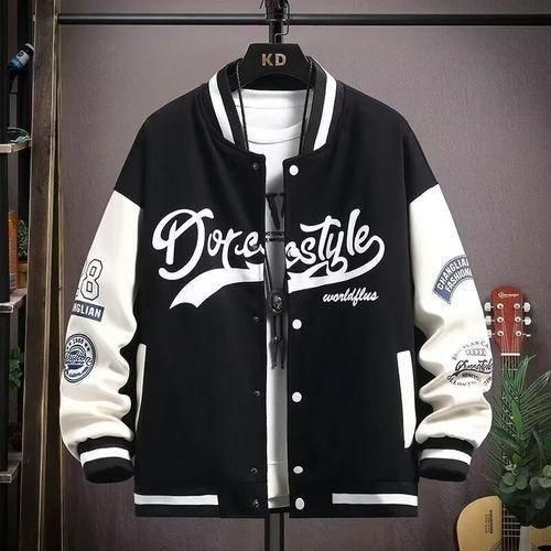 Summer Windproof Thin Men's Fashionable Jacket, Baseball Jacket Style - Black